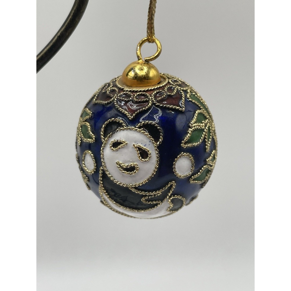 Vtg Cloisonne Panda Bear Ornament
